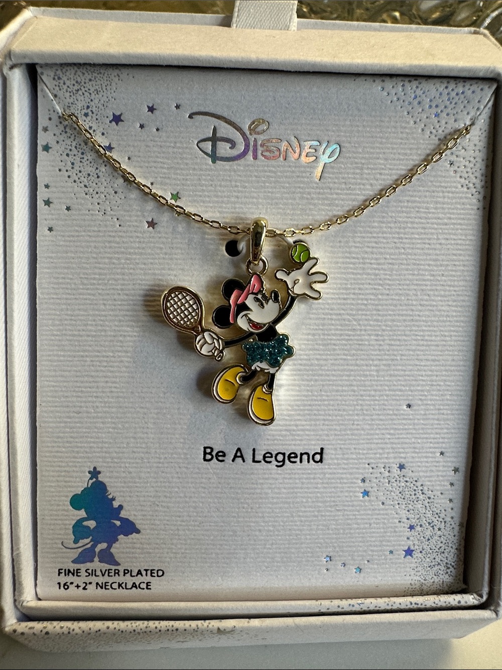 Disney Minnie Mouse Tennis Pendant Necklace in Multicolor